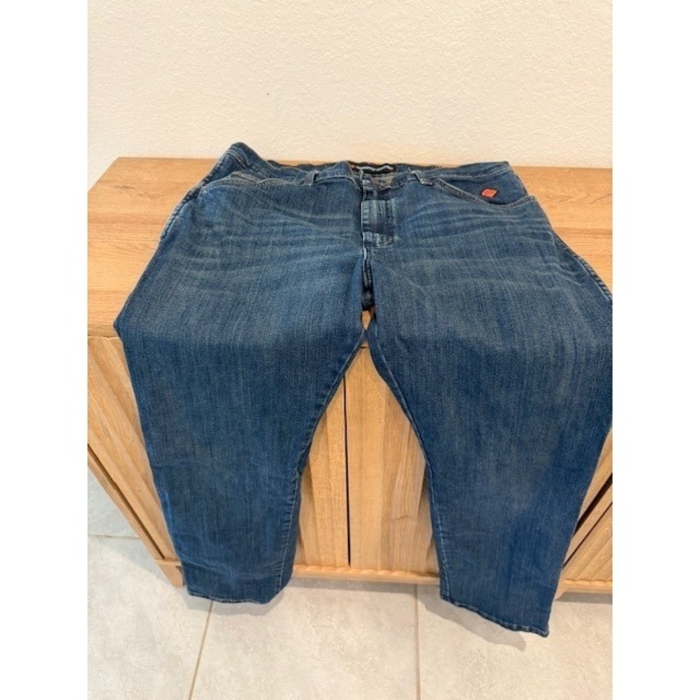 5 pair Wrangler FR Men Adv. Comfort Straight Leg Blue Denim Jeans Size 34x32